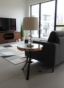 Leonardo Three Legged Side Table With Mirrored Top - Rose Gold/Black