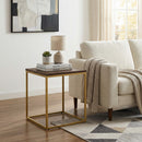 Regis Side Table/ End Table/ Nightstand (Walnut/Gold, 45 x 45 x 46(H) cm)