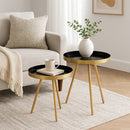 Ava Gold and Black Metal Nest Of 2 Tables