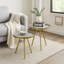 Ava Gold and Grey Metal Nest Of 2 Tables