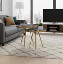 Ava Gold and Grey Metal Nest Of 2 Tables