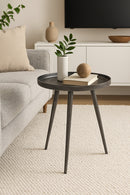 Maxine Tripods Metal Side Table, Antique Silver