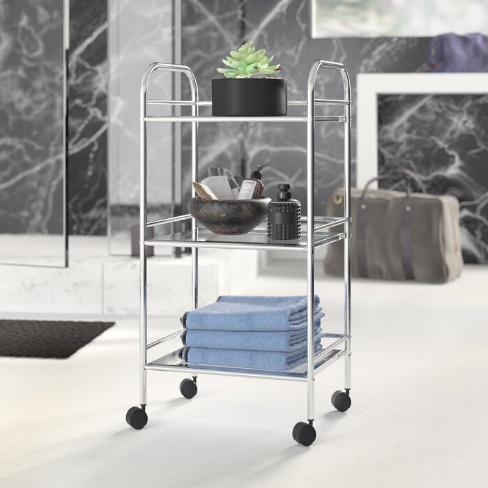 Lucy 3 Tier Storage Trolley for Hair Salon/Office/Bathroom-Silver