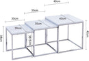 Murano Gloss Set of 3 Nesting Tables,White