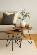 Alegro Set Of 2 Round Nesting Tables,Manufactured Wood Vintage Finish