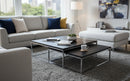 Oslo Set of 2 Nesting Coffee Tables, Chrome Legs, Black
