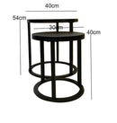 Paloma Set of 2 Round Nesting Tables, Matte Black Top and Base