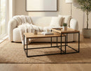 Novani 2 Pieces Coffee Tables | Nesting Tables , Oak/Black