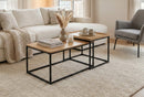 Novani 2 Pieces Coffee Tables | Nesting Tables , Oak/Black