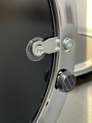 Terni Set Of 2 Tables, Glossy Black Wooden Tops and Glass Base