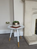 Martini Tray Style Round Side/End/Lamp Table (45 dia x 46cm H, White)