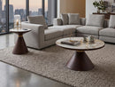 Hattie Round Walnut Sintered Stone Coffee Table,70cm Dia,Pandora/Walnut - Aspect Furniture Store