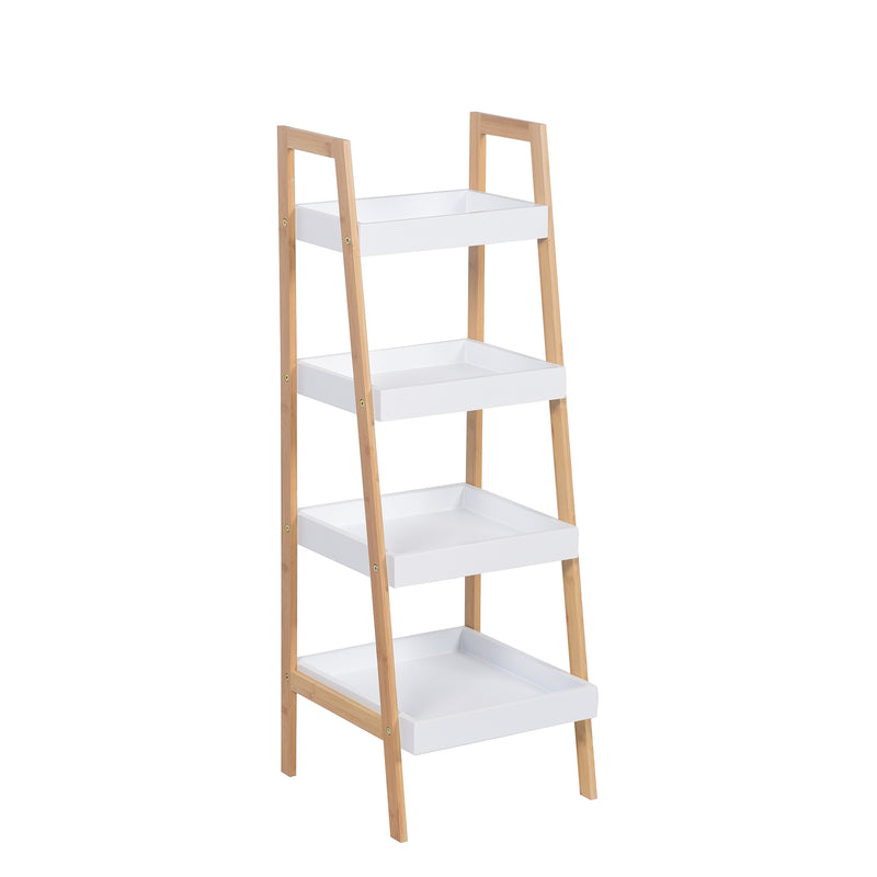 Kassi 4-Tier Bamboo Ladder Box Shelving Unit (7344889364643)