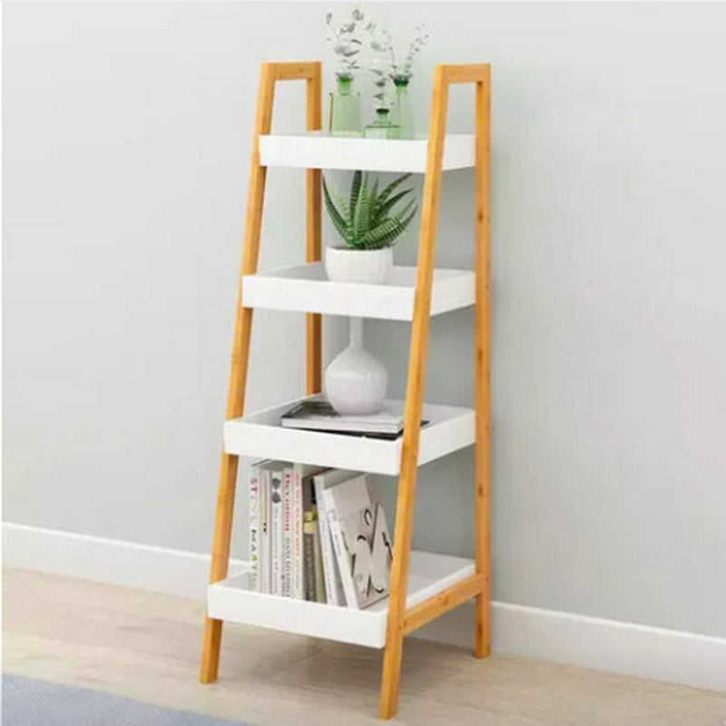 Kassi 4-Tier Bamboo Ladder Box Shelving Unit (7344889364643)