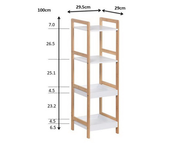 Kassi 4-Tier Bamboo Storage Shelf/Bookshelf (7344907681955)