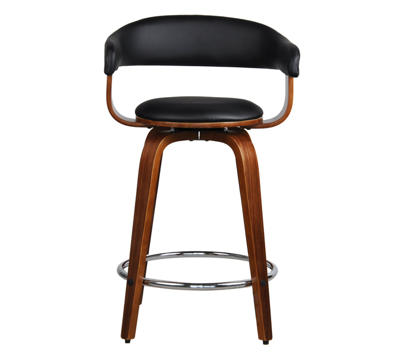 Crown Swivel Kitchen Stool/Dining/Bar Stool,Black Faux Leather Seat (6024396931235)