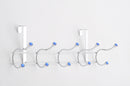 ASPECT Over Door Hook / Coat Hat Hanger-Chrome Frame 10 Hot Blue Acrylic Hooks (6024393785507)