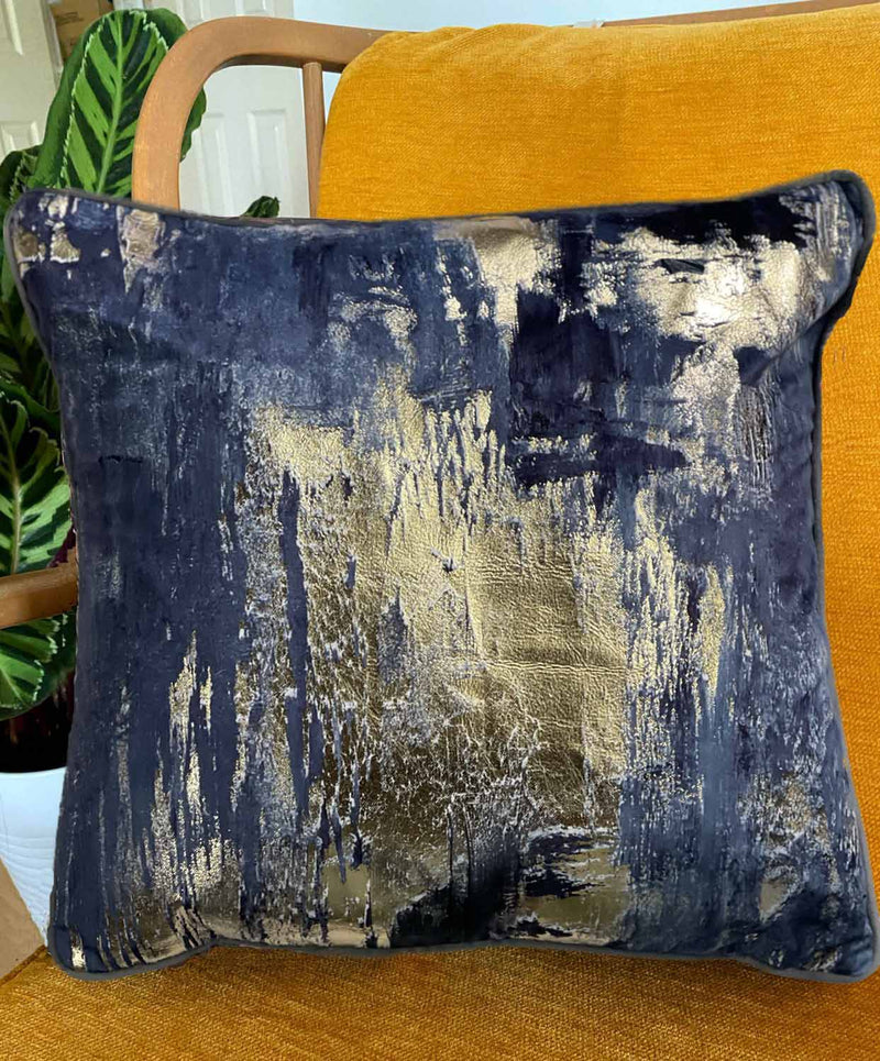 Dark Blue Abstract Art Artwork Cushion,45x45cm (CSHN10)