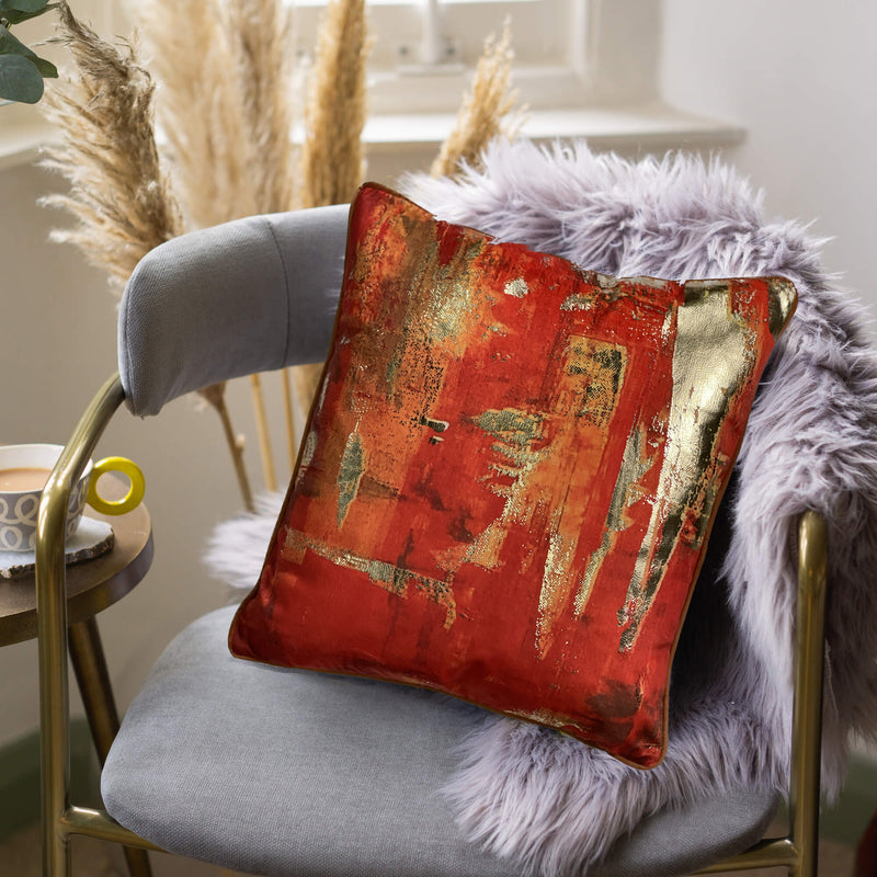 Orange Abstract Art Artwork Cushion,45x45cm (CSHN12)