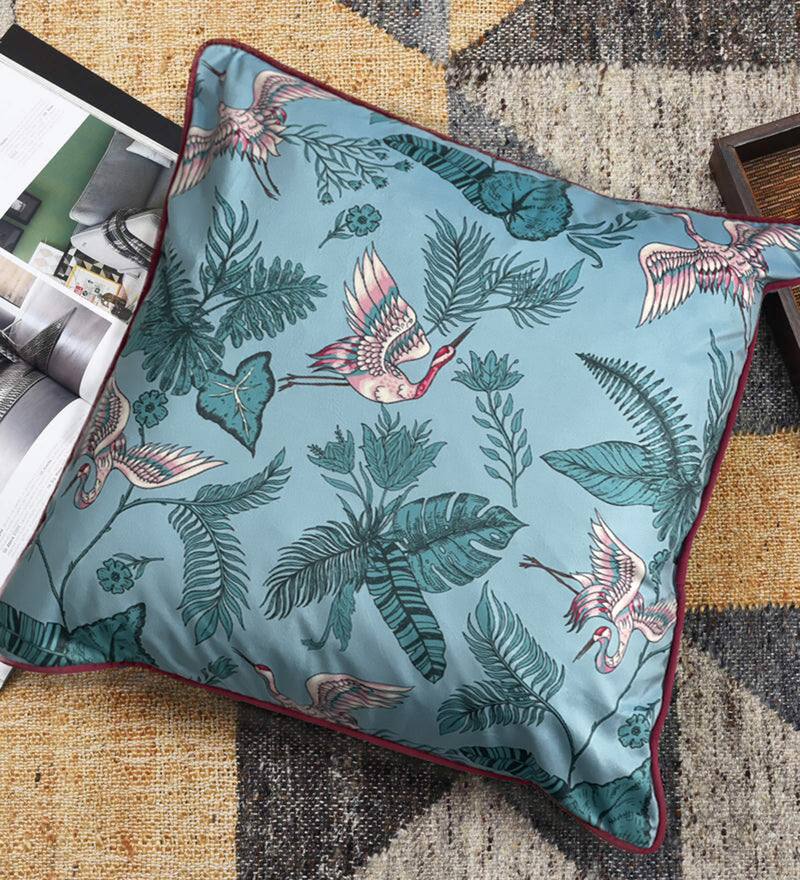 Bird of Paradise Cushion, Light Blue/Pink,50x50cm (CSHN01)