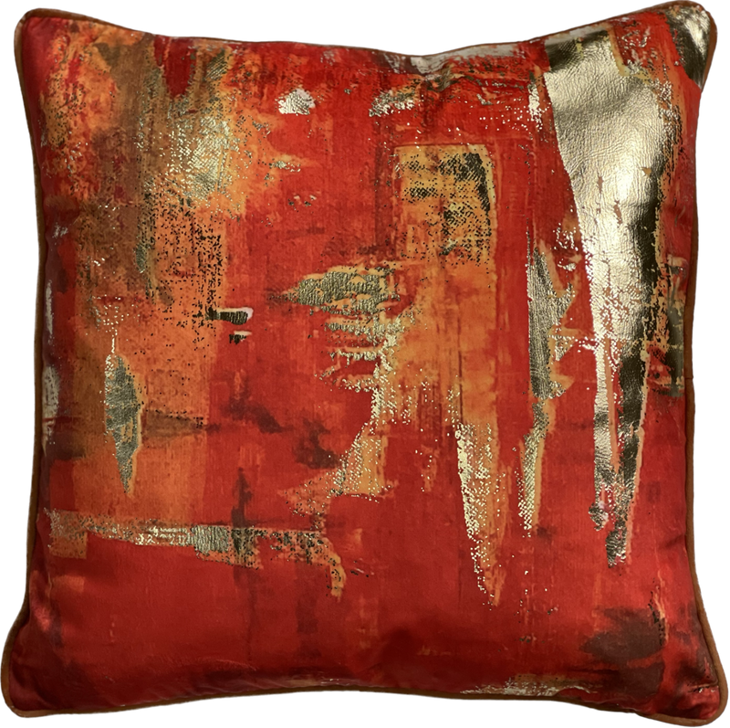 Orange Abstract Art Artwork Cushion,45x45cm (CSHN12)