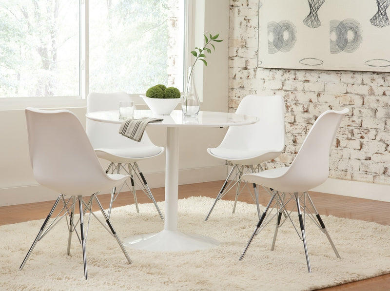Jakob 4 Seater Round Dining Table- White (Table Only) (6024402469027)