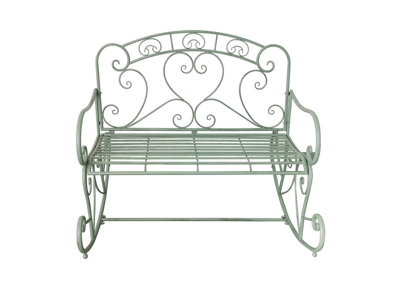 Salvora Metal Rocking Garden Bench, Sage Green-GF10SG-KD (7630560493780)