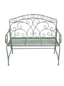 Salvora French Style Folding Metal Garden Bench, Sage Green-GF11SAGE (7630563246292)