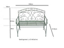 Salvora French Style Folding Metal Garden Bench, Sage Green-GF11SAGE (7630563246292)