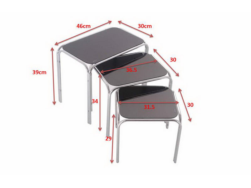 Lisbon Nesting Tables/Side End Tables-Black (6024404140195)