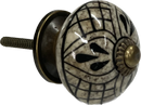 Set of 4 Hand Painted Ceramic Cabinet,Drawer Knobs/Waedrobe Pulls, Black/Beige(HH5740-1)