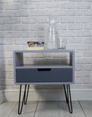 Viola Hairpin Leg Side Table With Drawer, Grey (6702591738019)