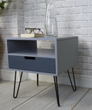 Viola Hairpin Leg Side Table With Drawer, Grey (6702591738019)