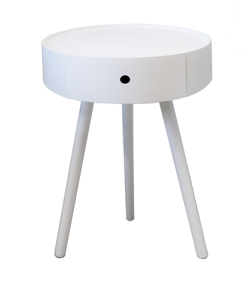 Anika Bedside Table ,White (6702558412963)