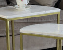Luxore Half Moon Nest Of 2 Tables, White Marble (6719532138659)