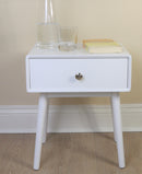 Niva Bedside Table With One Drawer ,White (6991175418019)