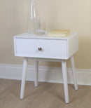 Niva Bedside Table With One Drawer ,White (6991175418019)