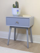 Niva Bedside Table With One Drawer ,Grey (6991164735651)