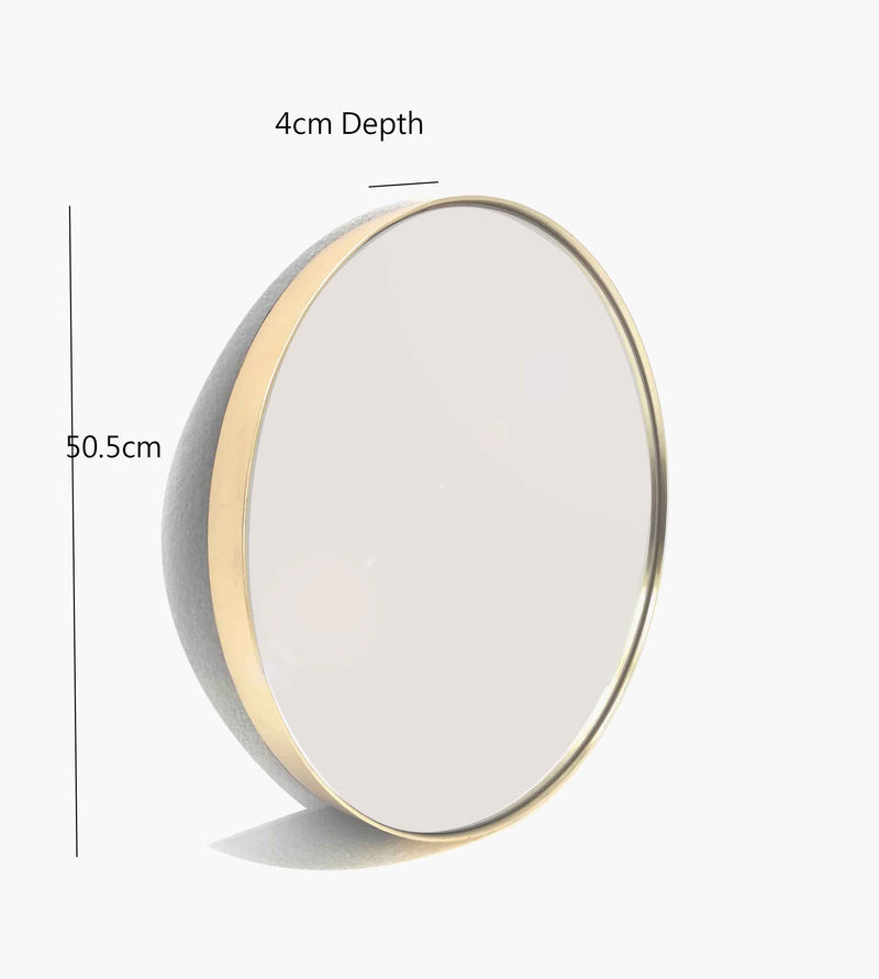 Studio Round Wood Accent Wall Mirror, Gold (7502753824980)