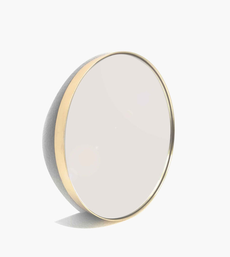 Studio Round Wood Accent Wall Mirror, Large, Gold (7502757429460)