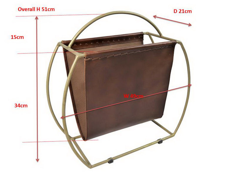 Marcio Brown and Gold Wire Magazine Rack (6024404992163)