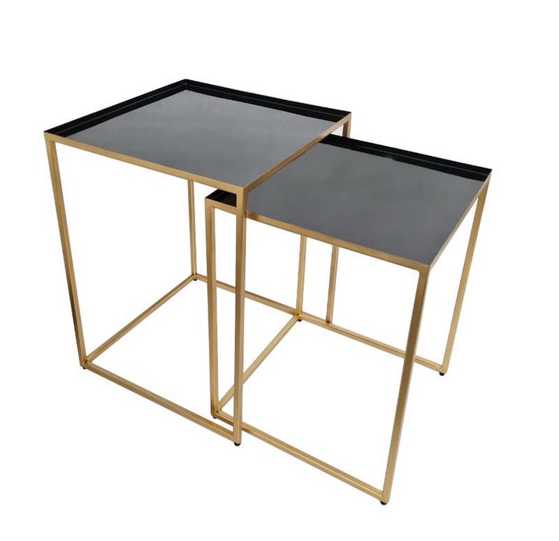 Myla Nest Of 2 Metal Tables, Gold/Black (7153201709219)