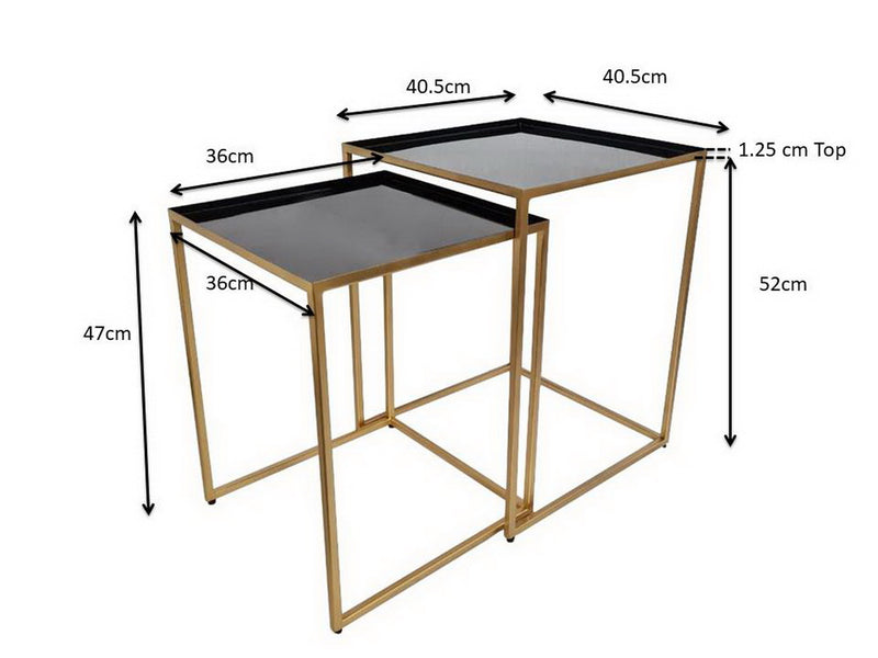 Myla Nest Of 2 Metal Tables, Gold/Black (7153201709219)