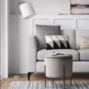 Camille Grey and Black Storage Stool (6024395554979)