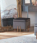 Eva Grey and Gold Storage Ottoman (6024398373027)