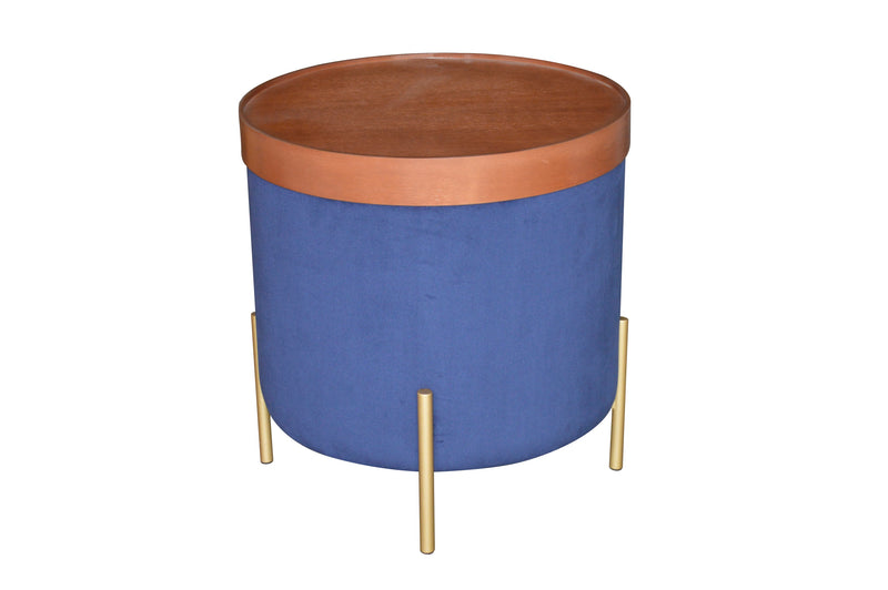 Valentine Ottoman With Tray Top, Blue Velvet (6773392048291)