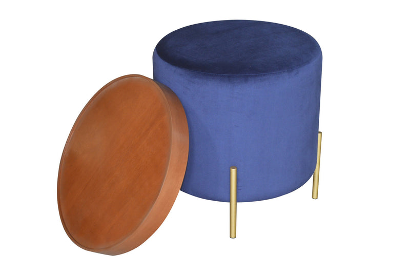 Valentine Ottoman With Tray Top, Blue Velvet (6773392048291)