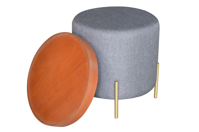 Valentine Ottoman With Tray Top, Dark Grey Linen (6773380612259)