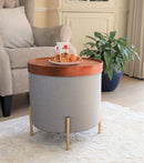 Valentine Ottoman With Tray Top, Light Grey Linen (6773375598755)