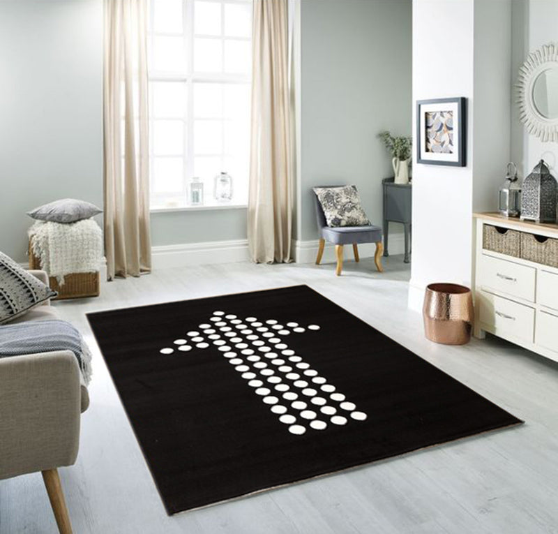 Flash Modern Rug with Arrow Pattern-Black & White (6024398766243)